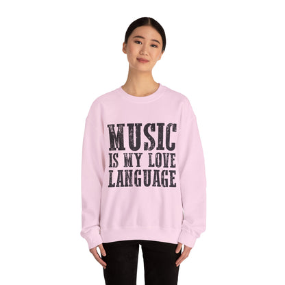 Music is My Love Language- Unisex Heavy Blend™ Crewneck Sweatshirt